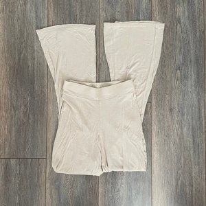 Boohoo nude flare pants